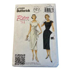 Butterick B5880 Sewing Pattern 50s Retro Style Dress FF Uncut Sz 6 8 10 12 14